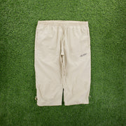 (2004) Women’s Adidas Spell Out Embroidered Logo Adjustable Cream 3/4 Length Shorts - L (14-16)